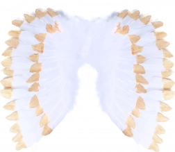 Engelenvleugels met veren wit‑goud