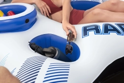 Dubbelwandig opblaasbaar eiland voor 2 personen met rugleuningen en opbergvakken