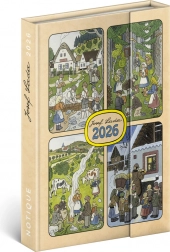 Wekelijkse magnetische agenda Josef Lada 2026, 11 x 16 cm