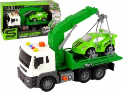 Groene sleepwagen met geluid en lichten