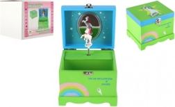 Houten muziekjuwelendoos met eenhoorn, groen