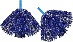 Stijlvolle supporterspompoms blauw-zilver