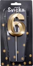 Partykaars cijfer 6 Goud