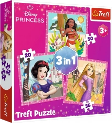 Puzzel 3-in-1 – prachtige bloemen – DISNEY PRINCESS Trefl