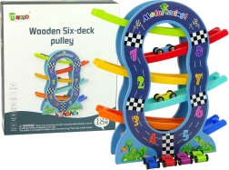 Houten racebaan met 6 niveaus