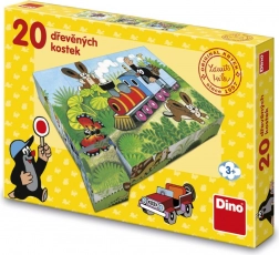 Houten afbeeldingsblokjes Mol en vervoer 20 stuks