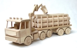 Houten truck met boomstammen 70 cm