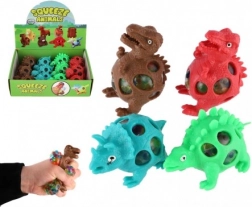 Anti-stress knijpdinosaurus met gelballetjes 7 × 5 cm, 4 kleuren