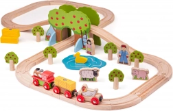 Houten boerderij treinbaan van Bigjigs Rail