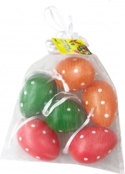 Kleurrijke plastic decoratie-ei 4x6 cm