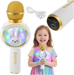 Draadloze karaokemicrofoon voor kinderen met luidspreker IZOXIS – wit