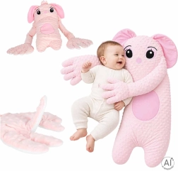 Roze rustgevend kussen voor baby's met aai-functie
