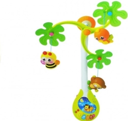 HOLA muziekmobiel voor boven het babybedje met speeldoos en rammelaars