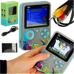 Draagbare retro spelconsole 500-in-1, 3" display, grijs