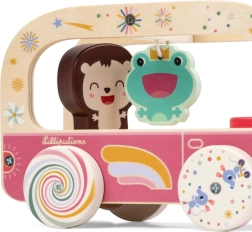 Lilliputiens houten trekbus Eenhoorn Lena