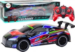 RC sportauto 1:10 met LED-verlichting, snelheid 25 km/u, zwart