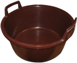 Kunststoffen teil 56 cm met handgrepen, bruin, 40 l
