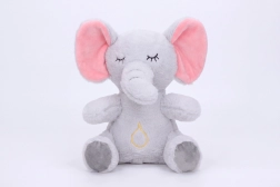 Knuffelolifant die ademt met licht- en geluidseffecten, 30 cm