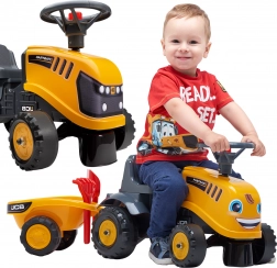 Loopfiets JCB met aanhanger voor kinderen vanaf 1 jaar