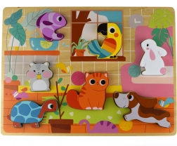 Tooky Toy Houten Montessori Puzzel Dierenhuis