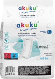 Wegwerp superabsorberende postpartum inlegkruisjes Akuku, 10 stuks
