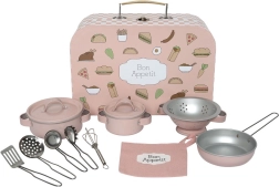 Jabadabado kinderkookset met servies in koffertje roze - 1 stuk