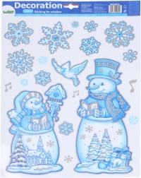 Raamdecoratie Sneeuwpoppen 41 × 29 cm – Kerst