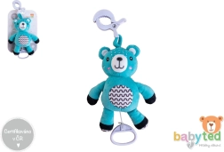Pluchen teddybeer met opwindbaar speelmechanisme 30 cm