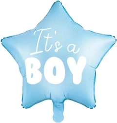 Folieballon ster "It's a boy" blauw 48 cm