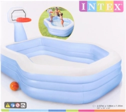 opblaasbaar speelcentrum met basketbalring