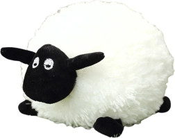 Pluchen schaapje met krullerige wol, wit, 20 cm