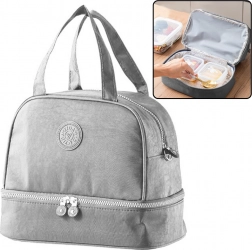 Thermo-geïsoleerde lunchtas met verstelbare schouderriem zilver