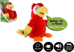 Papegaai Jaroušek pratende zinnen pluchen speelgoed