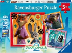 Puzzle RAVENSBURGER Zootropolis: Dierenstad 3×49 stukjes