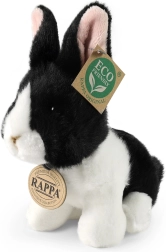 Rappa pluchen zwart-wit konijn zittend 16 cm