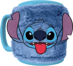 Stitch mok met afneembare pluchen hoes 440 ml