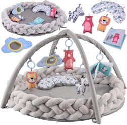 Baby speelkleed met speelboog, speeltjes en gevlochten rand