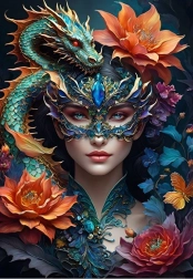 Puzzel Meisje met Draak 1000 stukjes