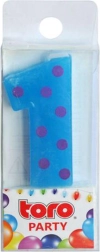 Taartkaars cijfer 1 TORO, prikkend 4,5 cm
