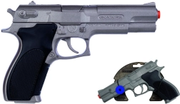 Politiepistool zilverkleurig mat metaal 8 schoten