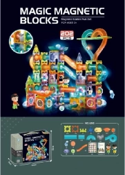 Magnetische 3D bouwset met licht, 202 onderdelen
