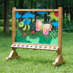 Transparant acryl schilderbord met bekers MASTERKIDZ