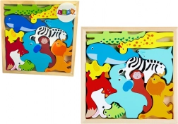 houten puzzel met dieren om te matchen