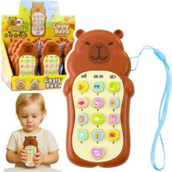 Educatieve kindertelefoon met capibara – licht en geluid, bruin