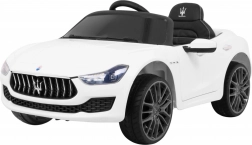 Elektrische kinderauto Maserati Ghibli met afstandsbediening – Wit