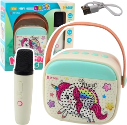 Karaokeset voor kinderen met eenhoorn en Bluetooth-microfoon