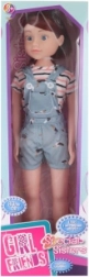 Lopende pop brunette 80 cm