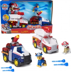 Paw Patrol brandweer – figuurtjes Chase en Marshall met voertuigen en waterprojectielen