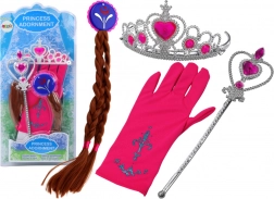 Accessoireset voor kleine prinsesjes Toverstok Handschoen Kroon Vlechten