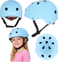Kinderfietshelm Trike Fix met LED-licht M 55–58 cm – Lichtblauw